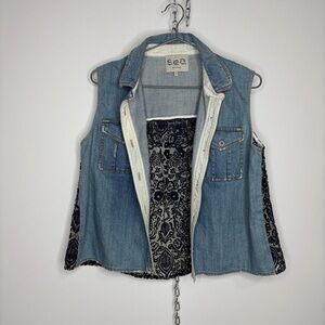 Sea New York Light Blue Denim Vest